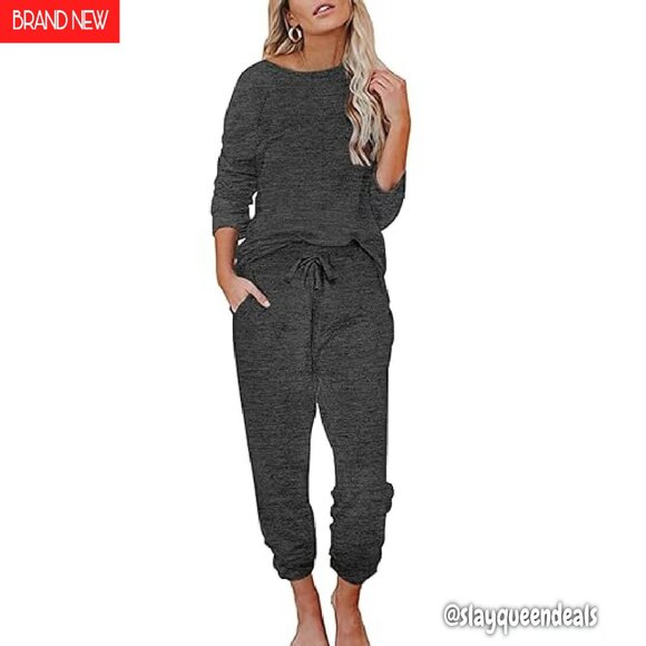 Soft Long Sleeve Pajama Set with Pockets, Joggers, Lounge Wear - Picture 2 of 8